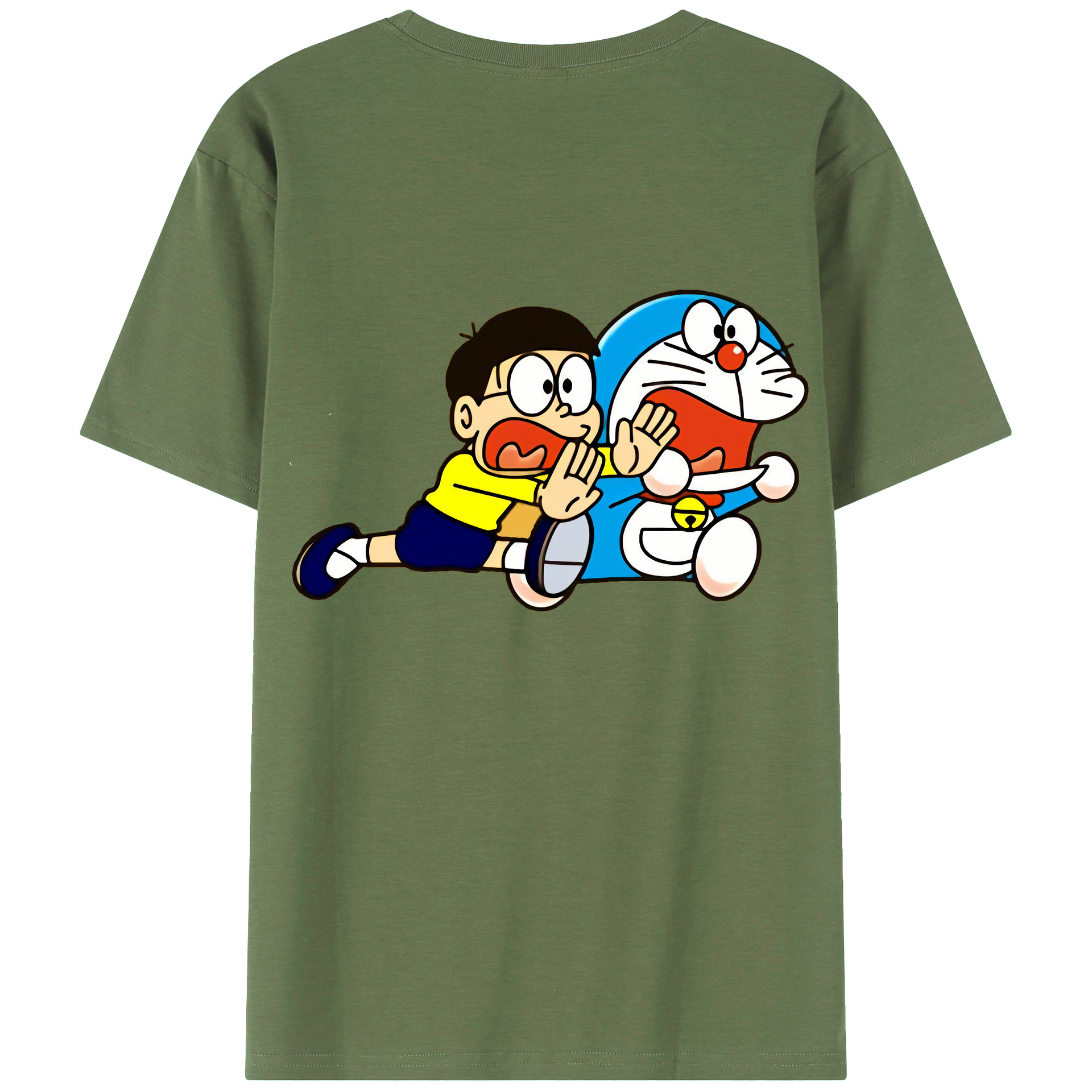 （画像用） ドラえもん Doraemon 綿100％ メンズ半袖Tシャツ（バックプリント） 通気性